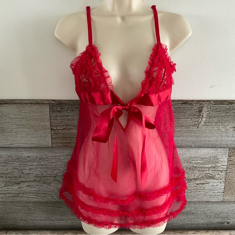 Frederick’s of Hollywood red sheer nightie size large